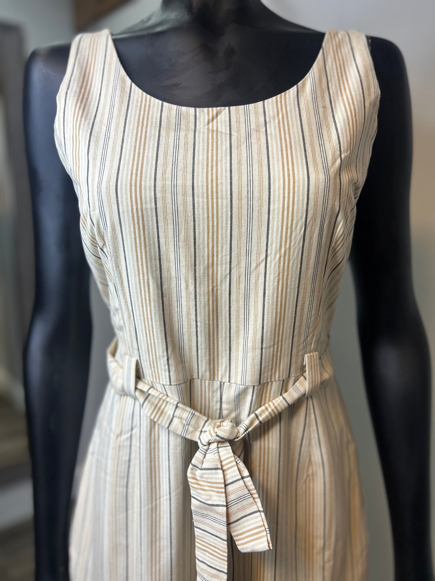 Striped Belted Jumpsuit