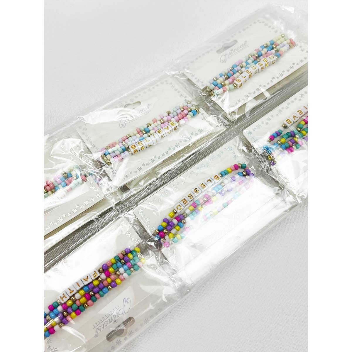 BELIEVE and BLESSED layered Stretch Bracelets