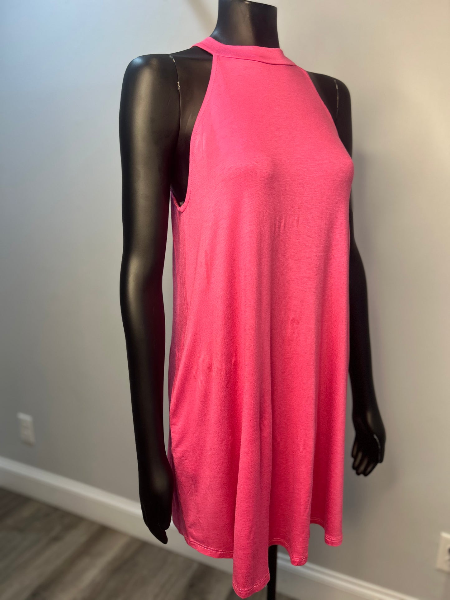 Jersey Pocketed Halter Dress
