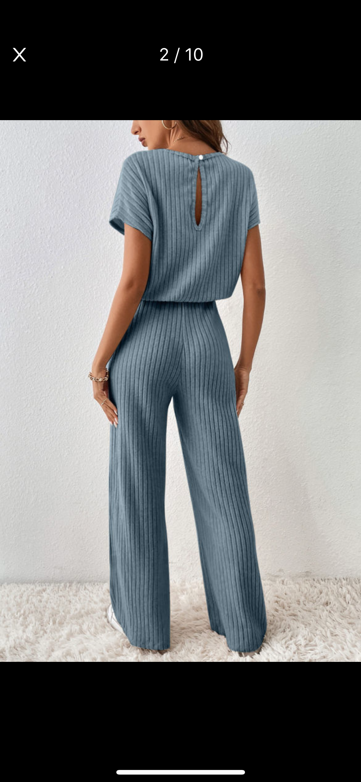 Dusk Blue Ribbed Jumpsuit