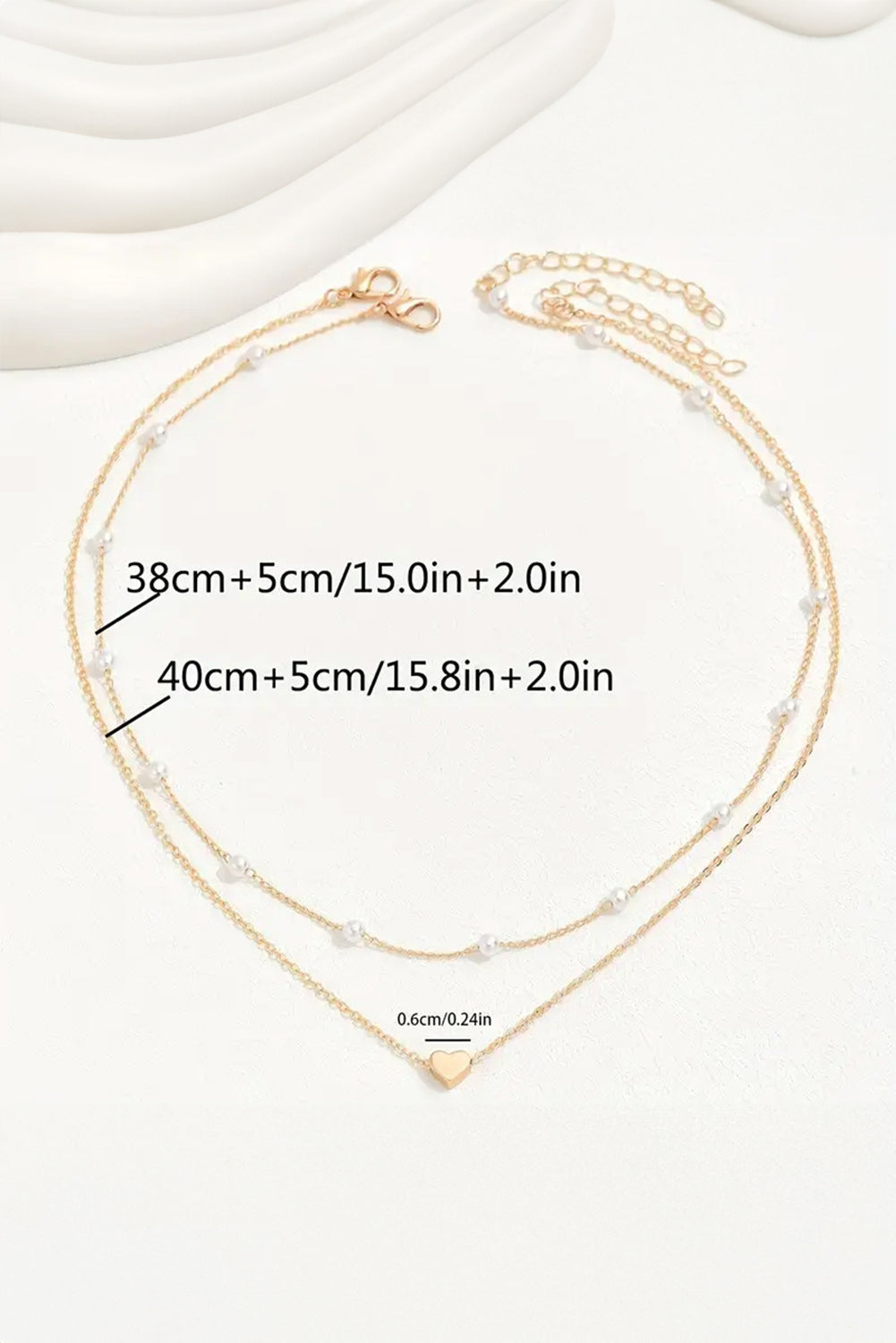 Gold plated heart and pearl necklace