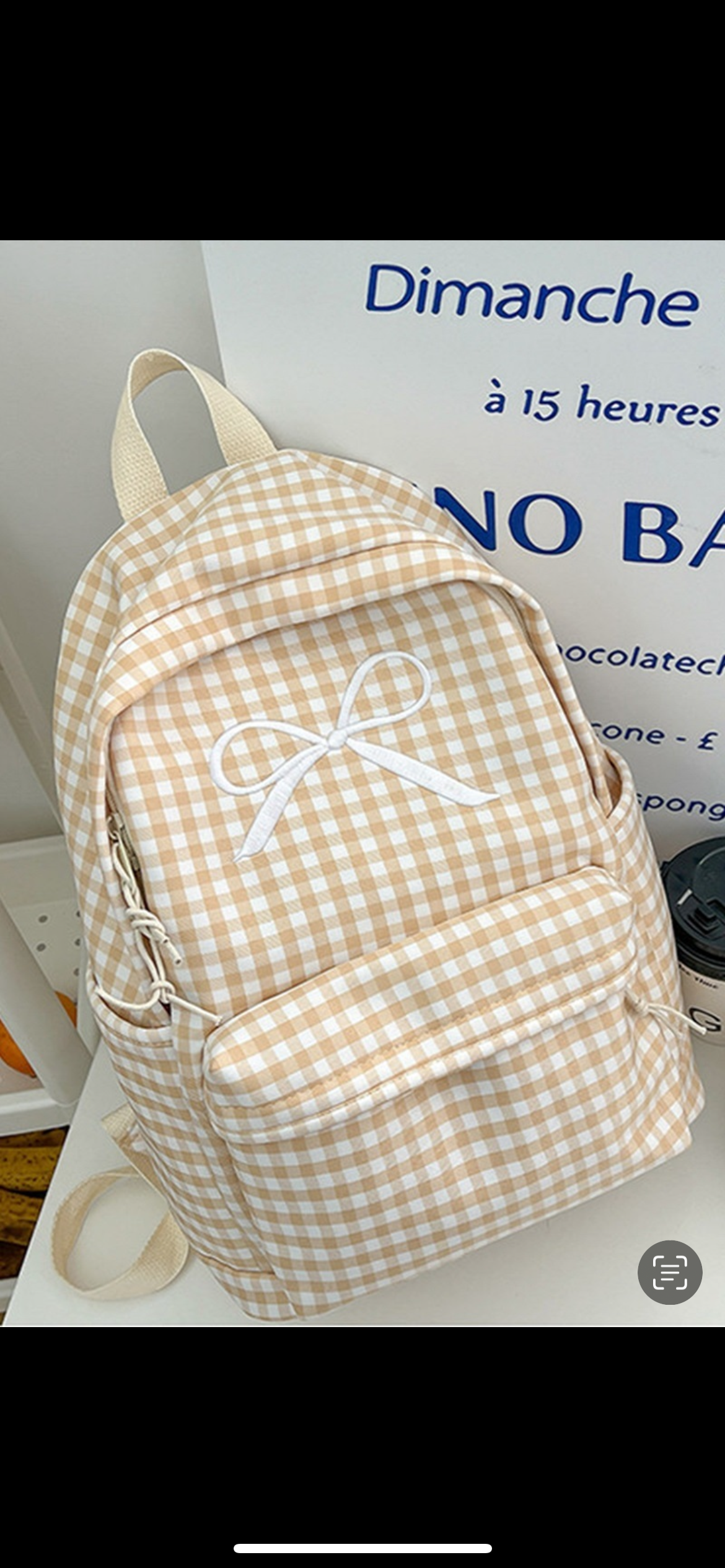 Coquette Bow Checkered Backpack