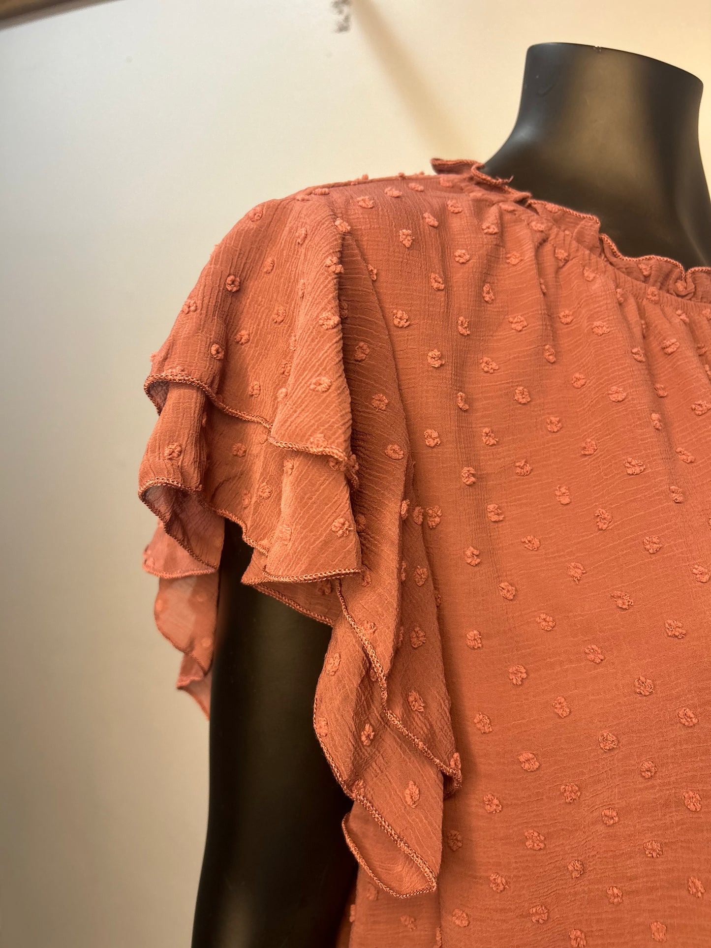 Double Layer Flutter Sleeve Top