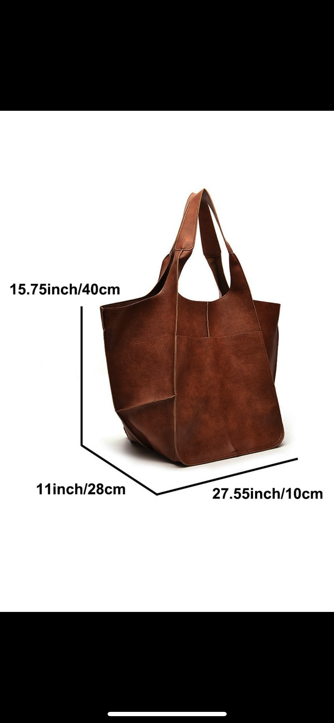 Oversized Soft Vegan Leather Bag