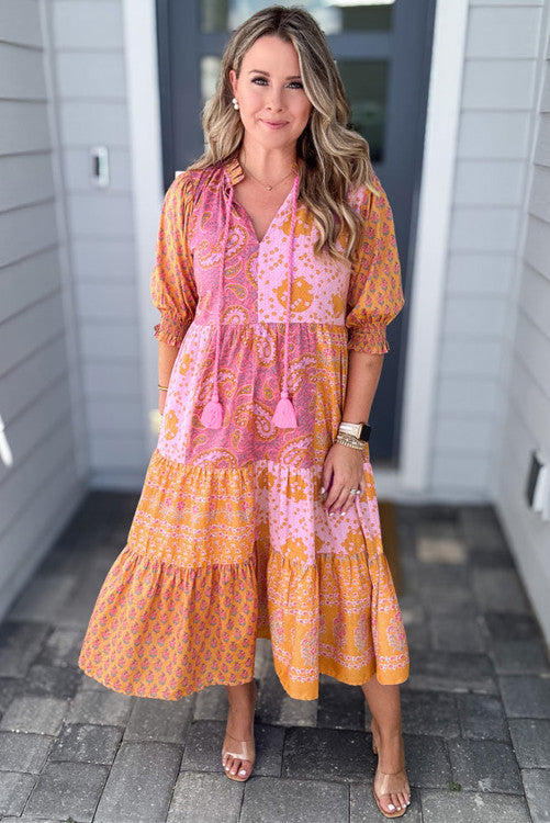 Pink Boho Dress