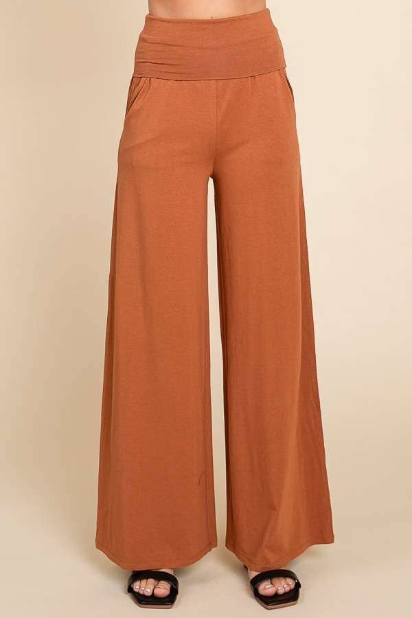 CJP1763 - FOLDABLE WAIST BAND PALAZZO PANTS