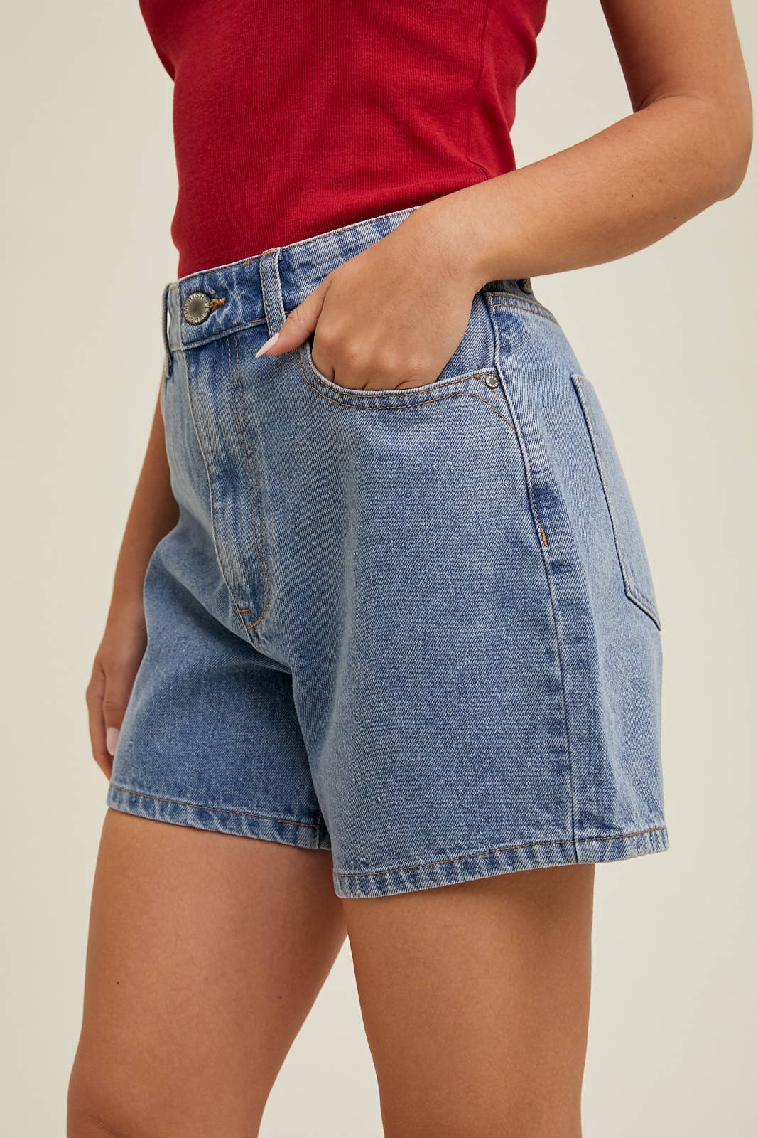 CLASSIC DENIM MOM SHORTS / WL24-8665