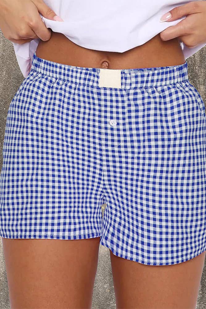 High Waist Plaid Shorts ZK1963