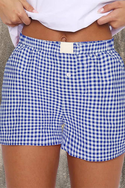 High Waist Plaid Shorts ZK1963