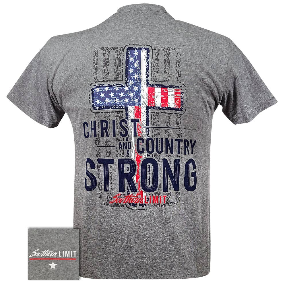 Southern Limit Christ Strong Mens Southern Graphic Tees