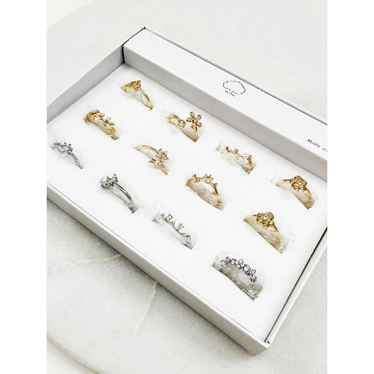 Variety Design Sparkle Gold and Silver Rings Set