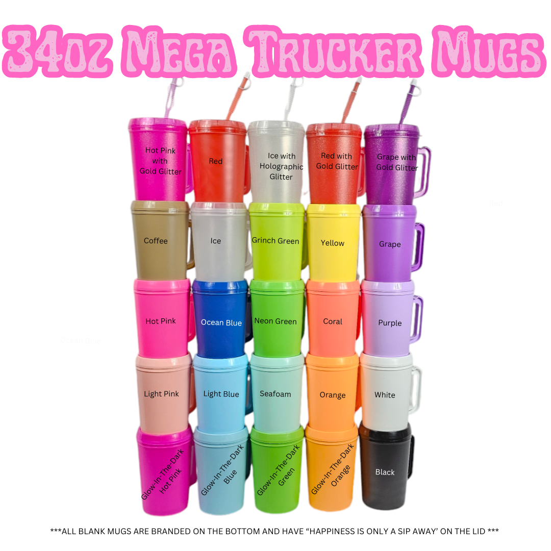 Dr Pepp Girly HIP SIPS Mega Trucker Mug 34oz