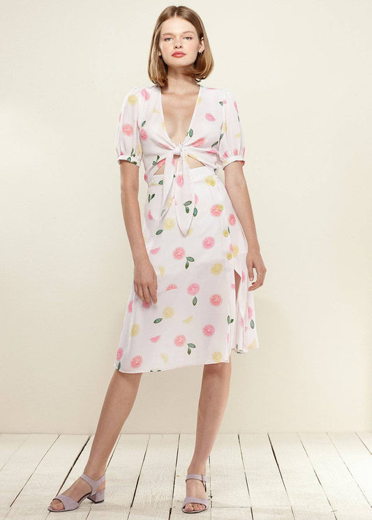 Nurode's Fruit Punch Button Front Midi Skirt