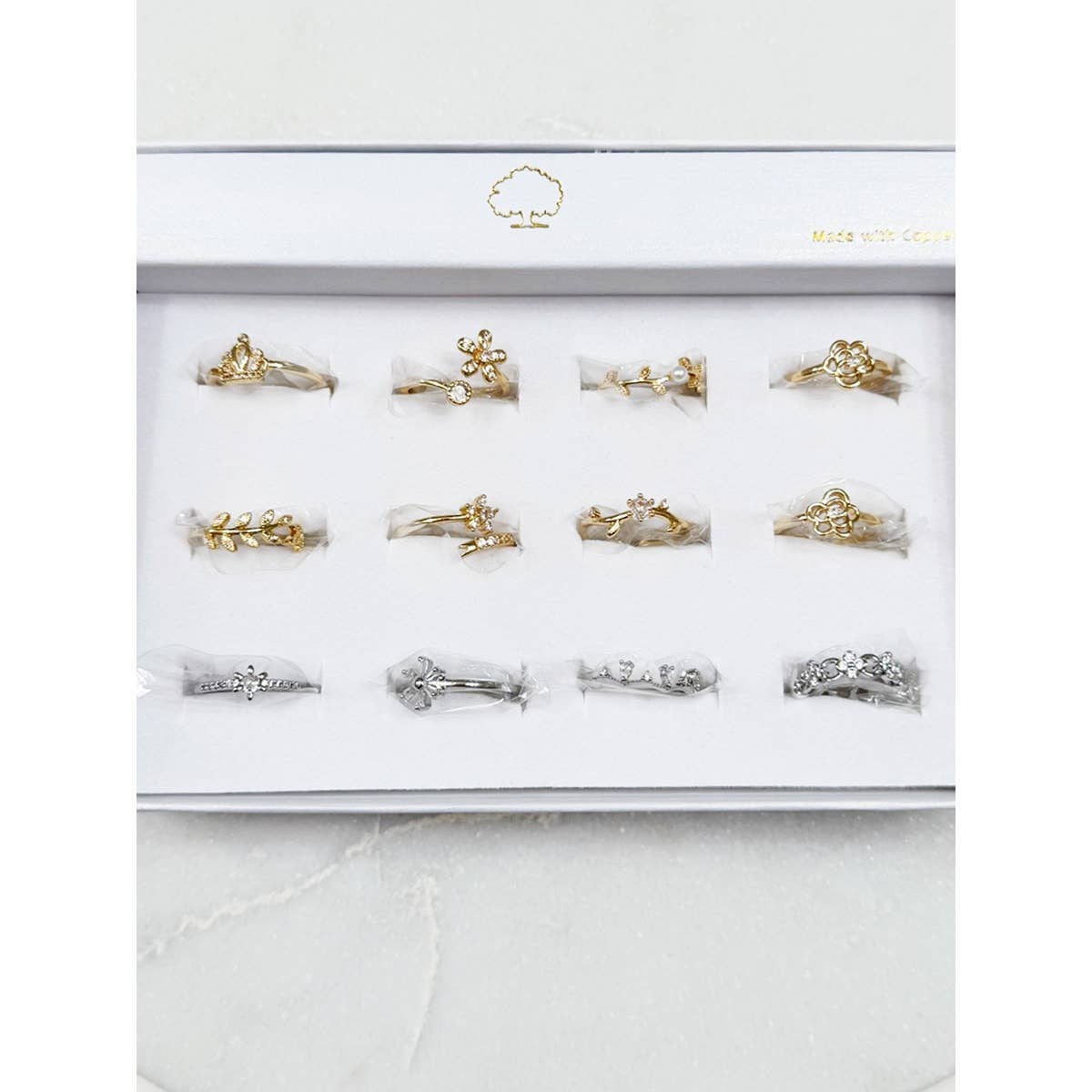 Variety Design Sparkle Gold and Silver Rings Set