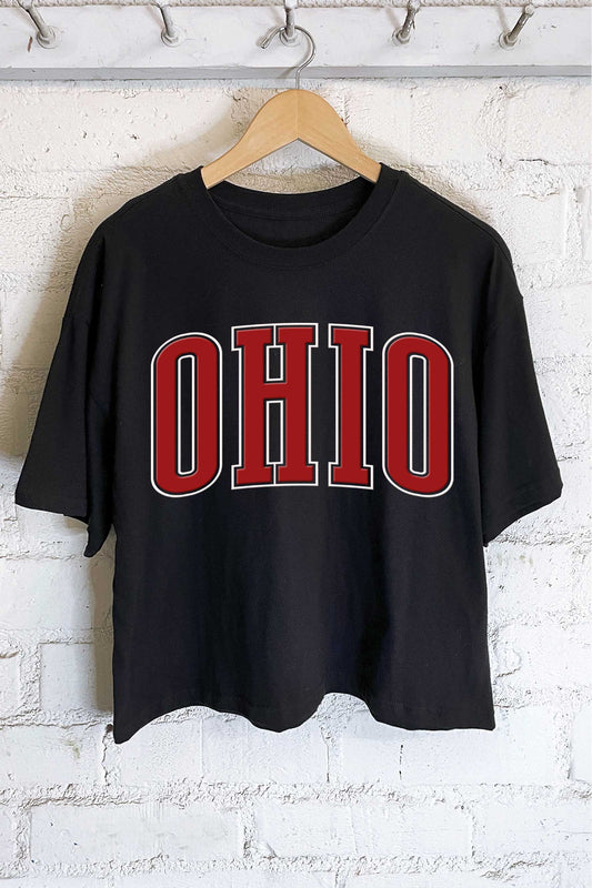 OHIO PUFF GRAPHIC LONG CROP TOP