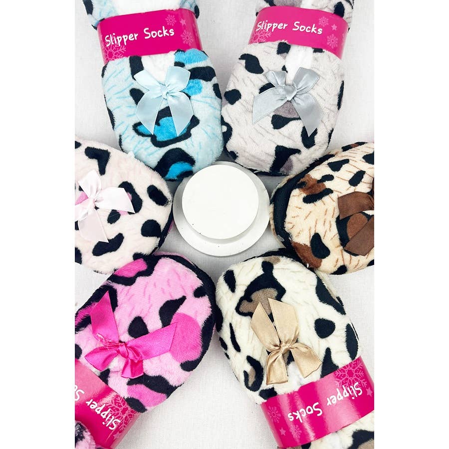 Leopard Soft Non Slip Winter Slipper