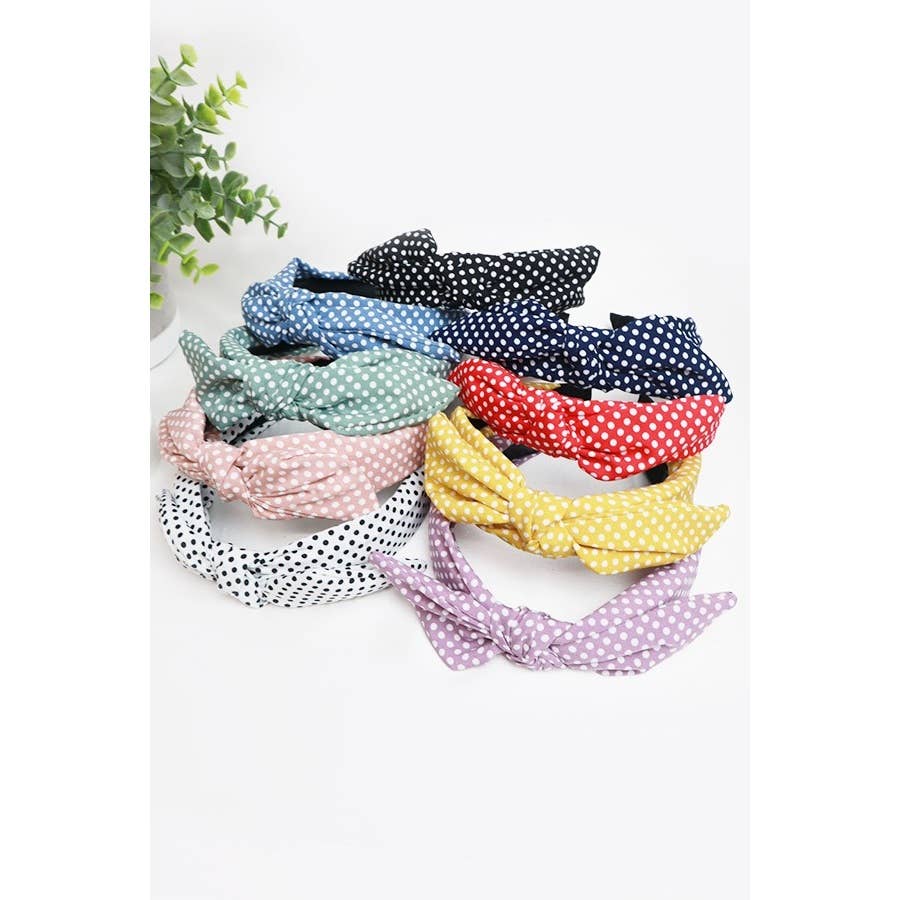 Polka Dot Ribbon Headband