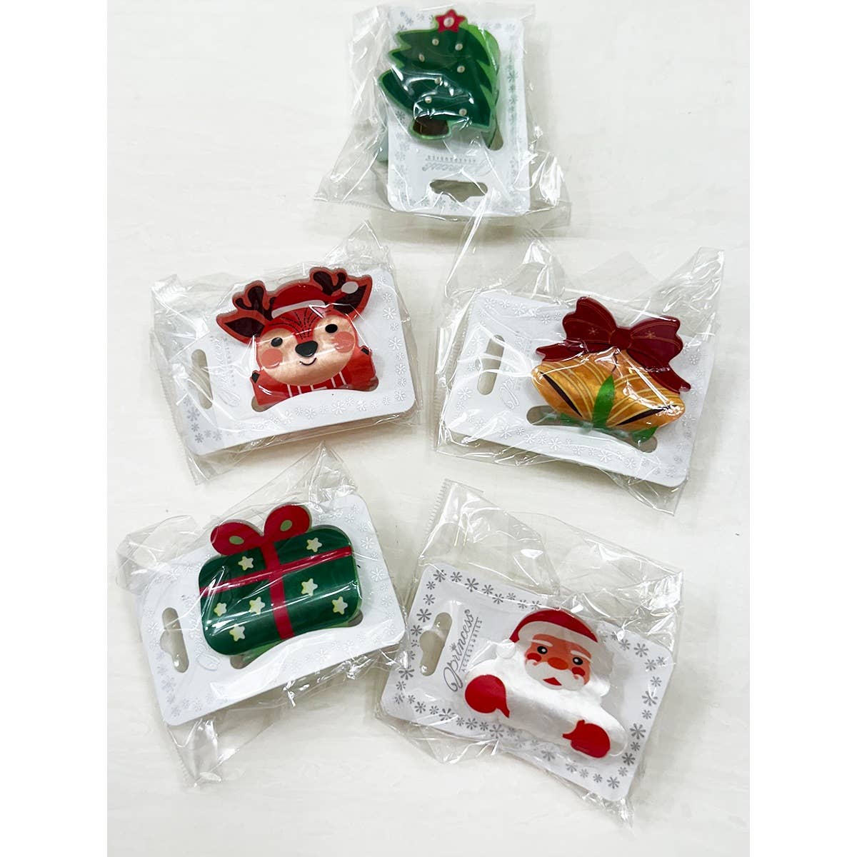 Small Christmas Hair Claw Clips for Girls