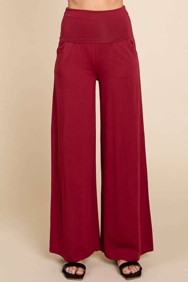CJP1763 - FOLDABLE WAIST BAND PALAZZO PANTS
